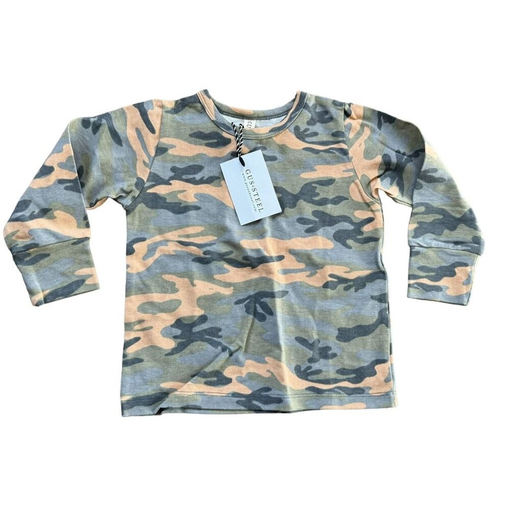 Gus + Steel Camo L/S Tee 2T
